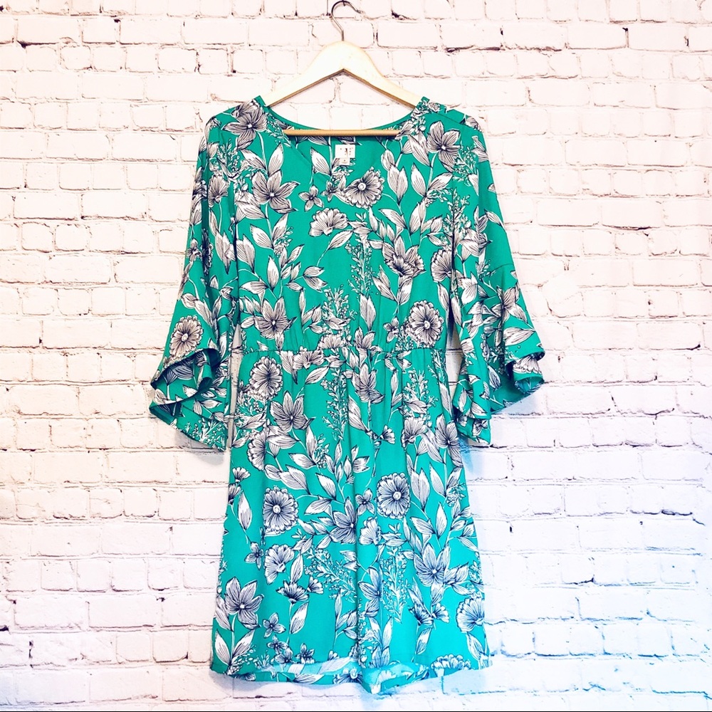 A new day floral bell sleeve dress